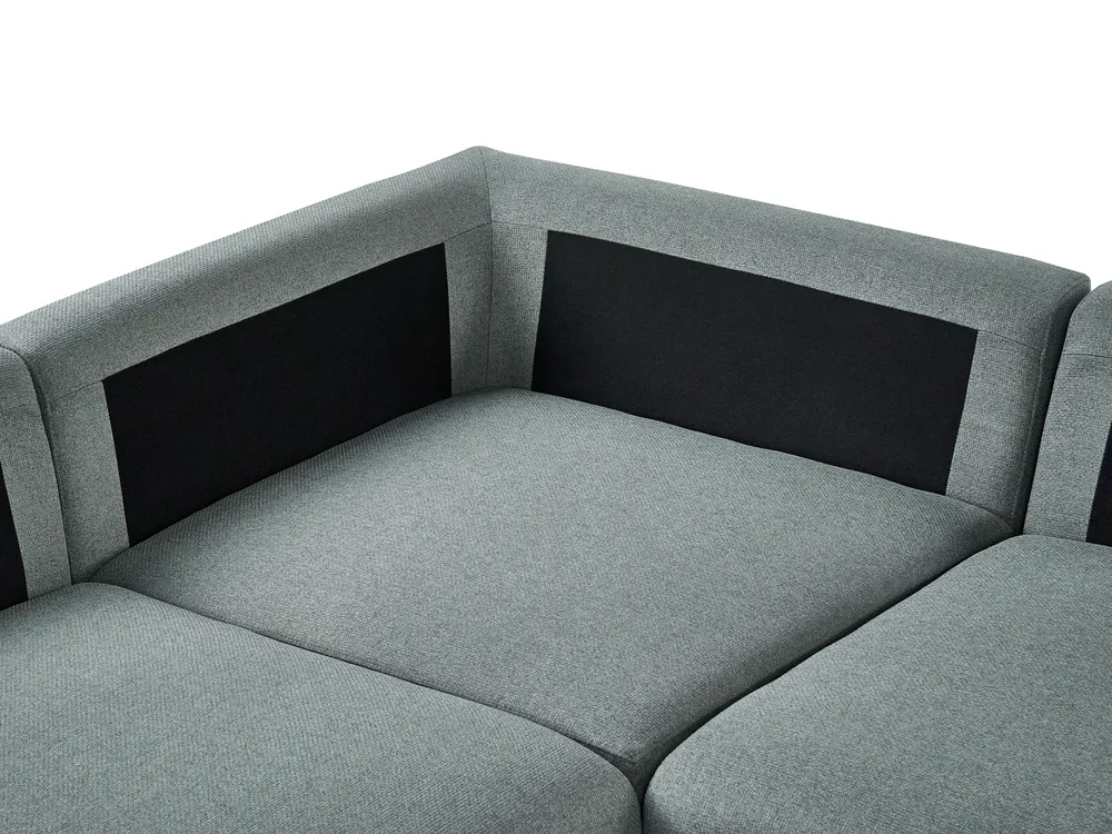 Modul Ecksofa 5-Sitzer KIVVIK mit Ottomane Stoff Grün rechtsseitig_1045791