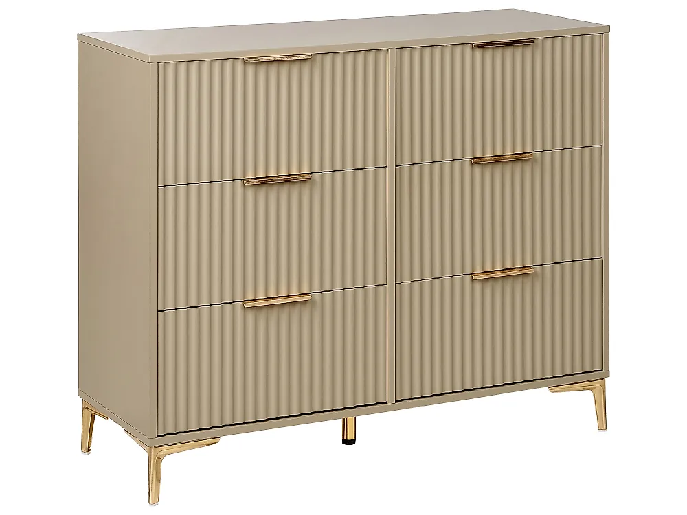 Kommode mit 6 Schubladen WALCOTT Beige
