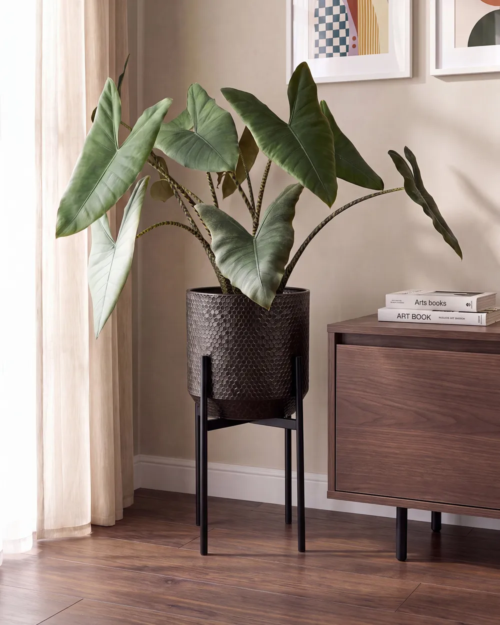 Blumentopf mit Beinen ALDOVANDRA 34 cm Metall Schwarz
