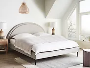 Bett mit Lattenrost Stoff MARGUT 180 x 200 cm Hellgrau_1186953