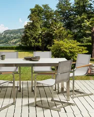 Gartenstuhl 2er Set COSOLETO Edelstahl Beige_776960