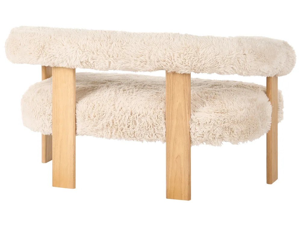 Sofa 2-Sitzer ILBRO Webpelz Cremeweiß / Hellbraun_1057673
