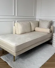 Rechtsseitige Chaiselongue MIRAMAS Samtstoff Beige_979685