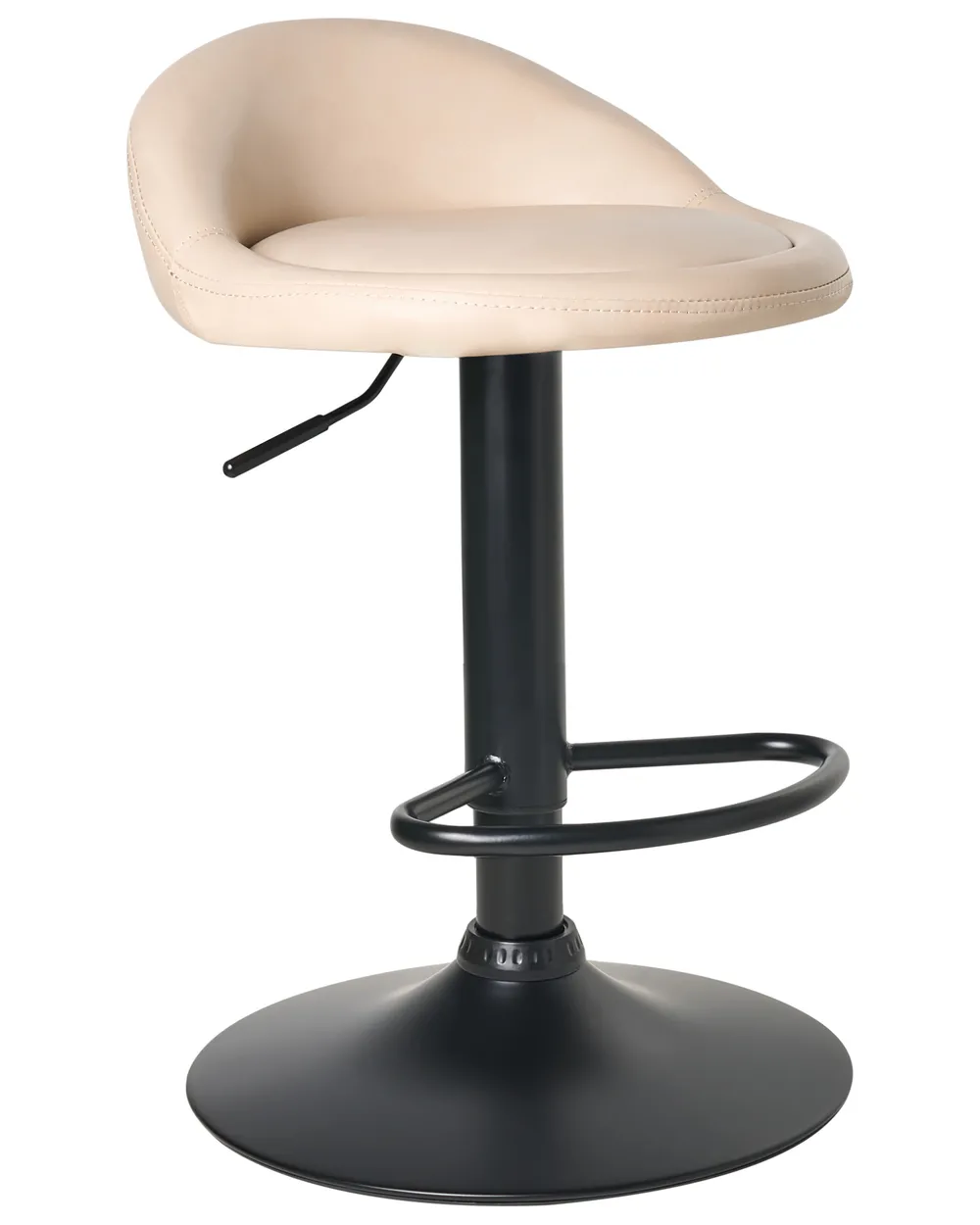 Set of 2 Bar Stools MEEDER Swivel Faux Leather Light Beige_1011288