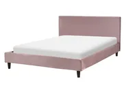 Bett mit Lattenrost Samtstoff FITOU 140 x 200 cm Rosa_900384