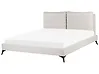 Bett mit Lattenrost Chenillegewebe MELLE 180 x 200 cm Hellbeige