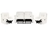 Sofa Set manuell verstellbar 4-Sitzer BERGEN Kunstleder Weiß