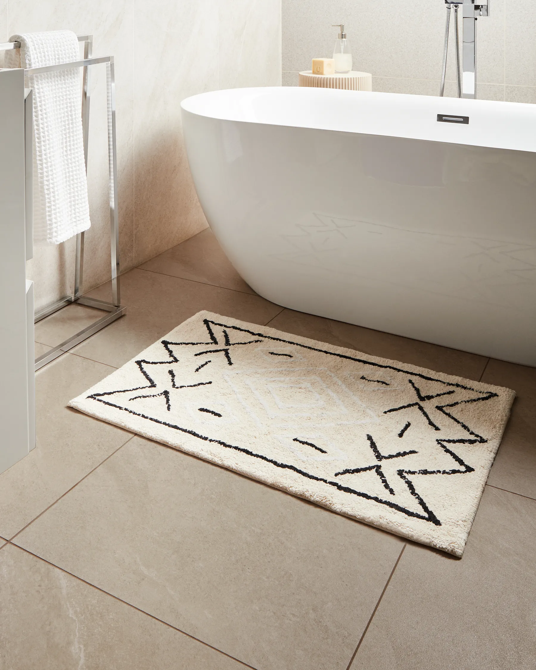 Badematte UNTLA Hellbeige 60 x 90 cm Baumwolle_1025894