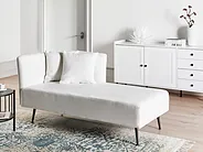 Linksseitige Chaiselongue RIOM Stoff Weiß_1154629