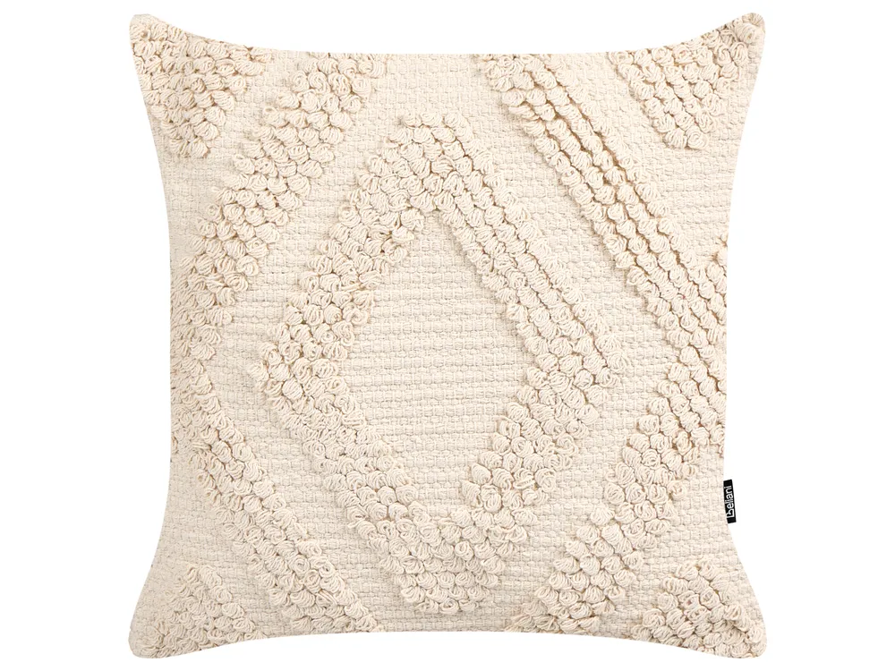 Dekokissen 2er Set CATALPA 45 x 45 cm Baumwolle Weiß Geometrisches Muster_843490