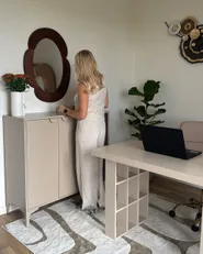 Sideboard mit 2 Türen ARDURA Metall Beige_1174201