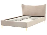 Bett mit Lattenrost Samtstoff CHALEIX 140 x 200 cm Taupe_844562