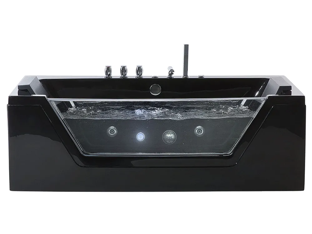 Corner Hot Tub with LED SAMANA 1620 x 760 mm Black