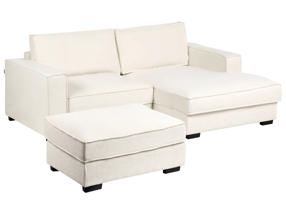Corner Sofa KOLDING with Ottoman Boucle Light Beige Left Hand_1008324