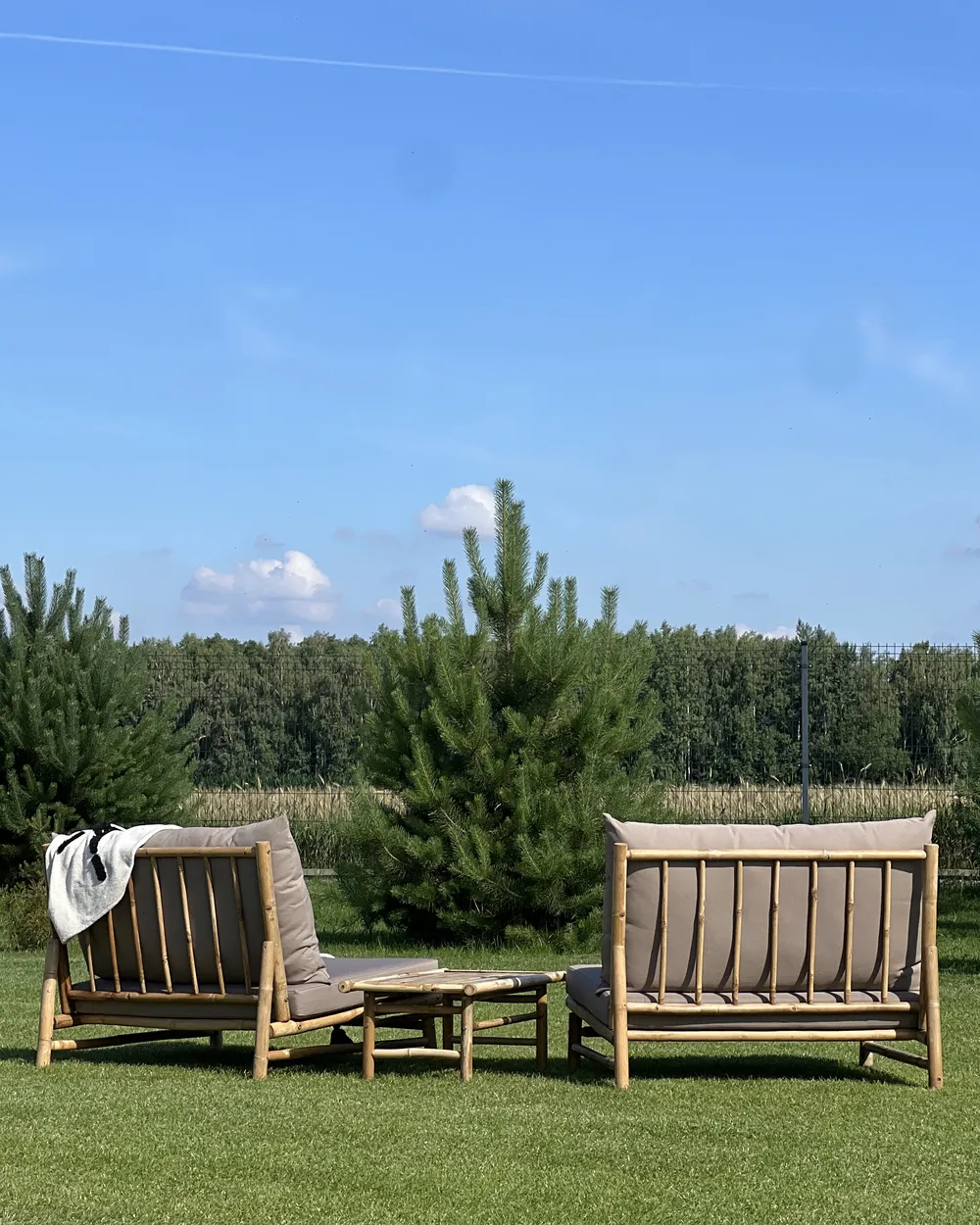 Outdoor Couchtisch TODI 45 cm 80 cm Bambus Braun_933179