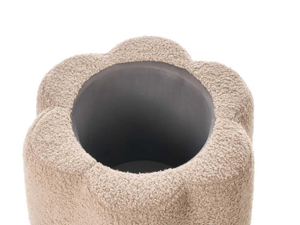 Kids Storage Pouffe FLOWER Flower Boucle Beige_1082043