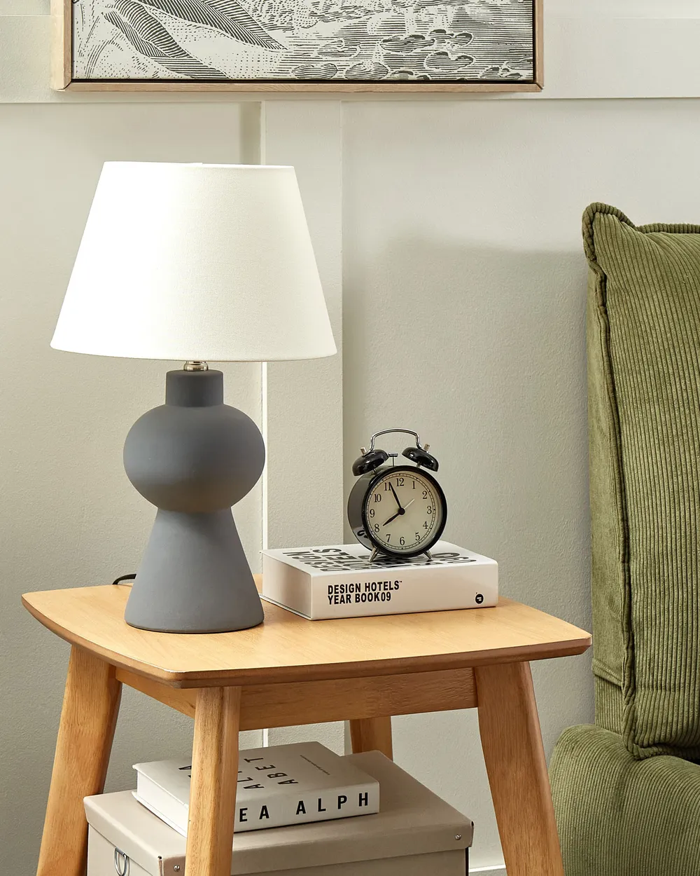 Tischlampe FABILOS Keramik Grau_878683