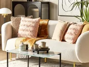 Set of 2 Decorative Cushions AGASTACHE 45 x 45 cm Pink Geometric Pattern_1079273