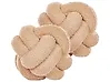 Dekokissen 2er Set MALNI 19 x 19 cm Bouclé Beige Ohne Muster