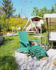Gartenstuhl ADIRONDACK mit Fußstütze Grün_1046038