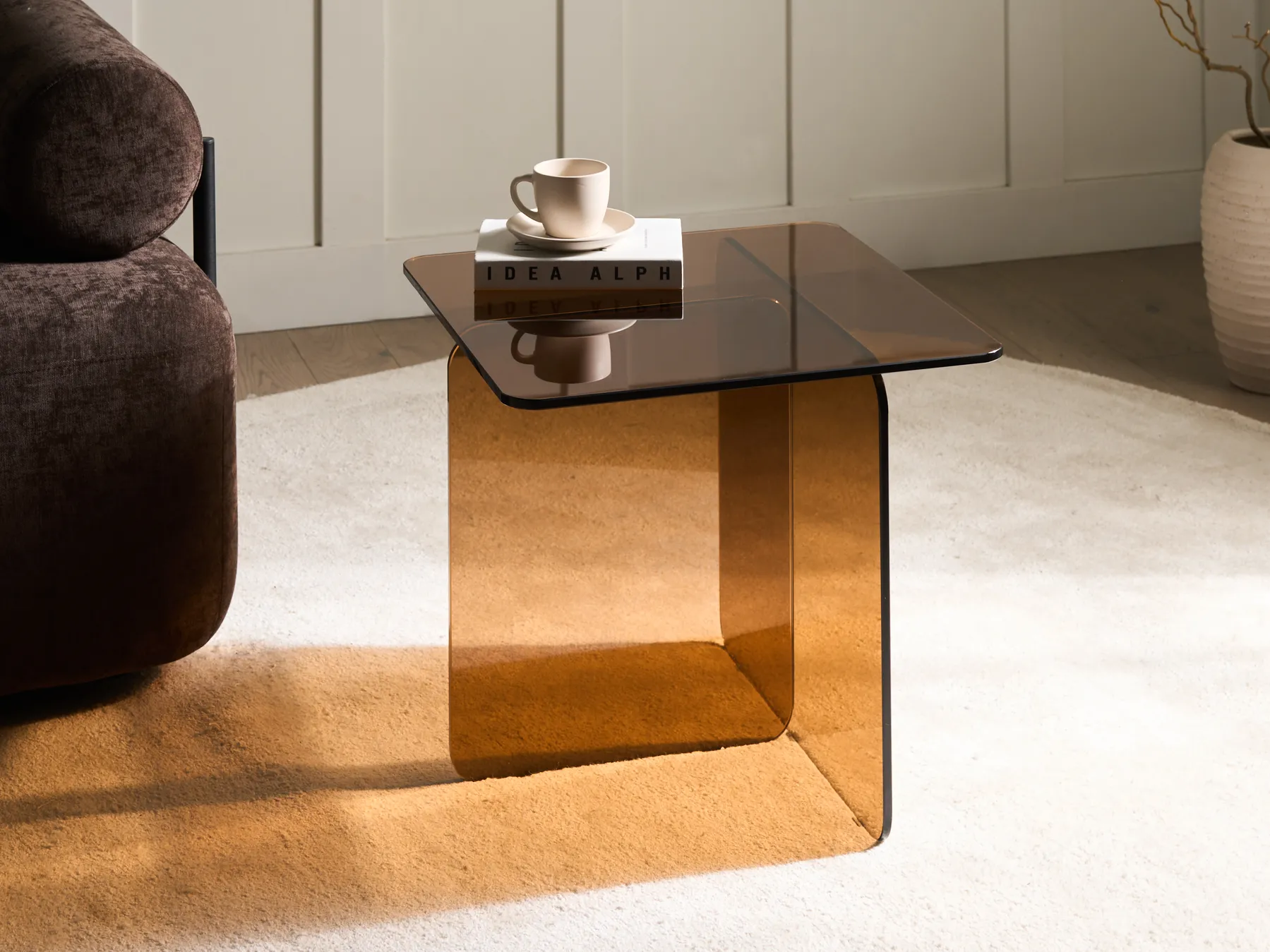 Side Table AMISK Tempered Glass Brown_1032619