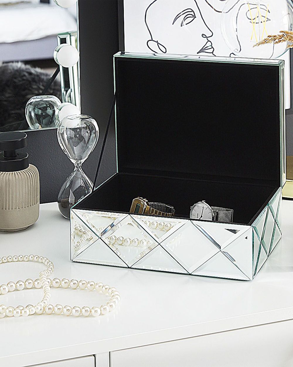 Trinket Box GORRON Glass Mirrored Silver