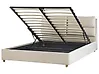Bett mit Stauraum BATILLY Samtstoff Hellbeige 160 x 200 cm