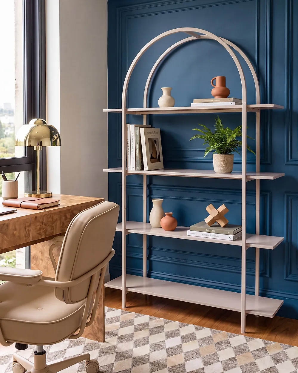 4 Tier Bookcase FREMANTLE 173 cm Beige_1187959