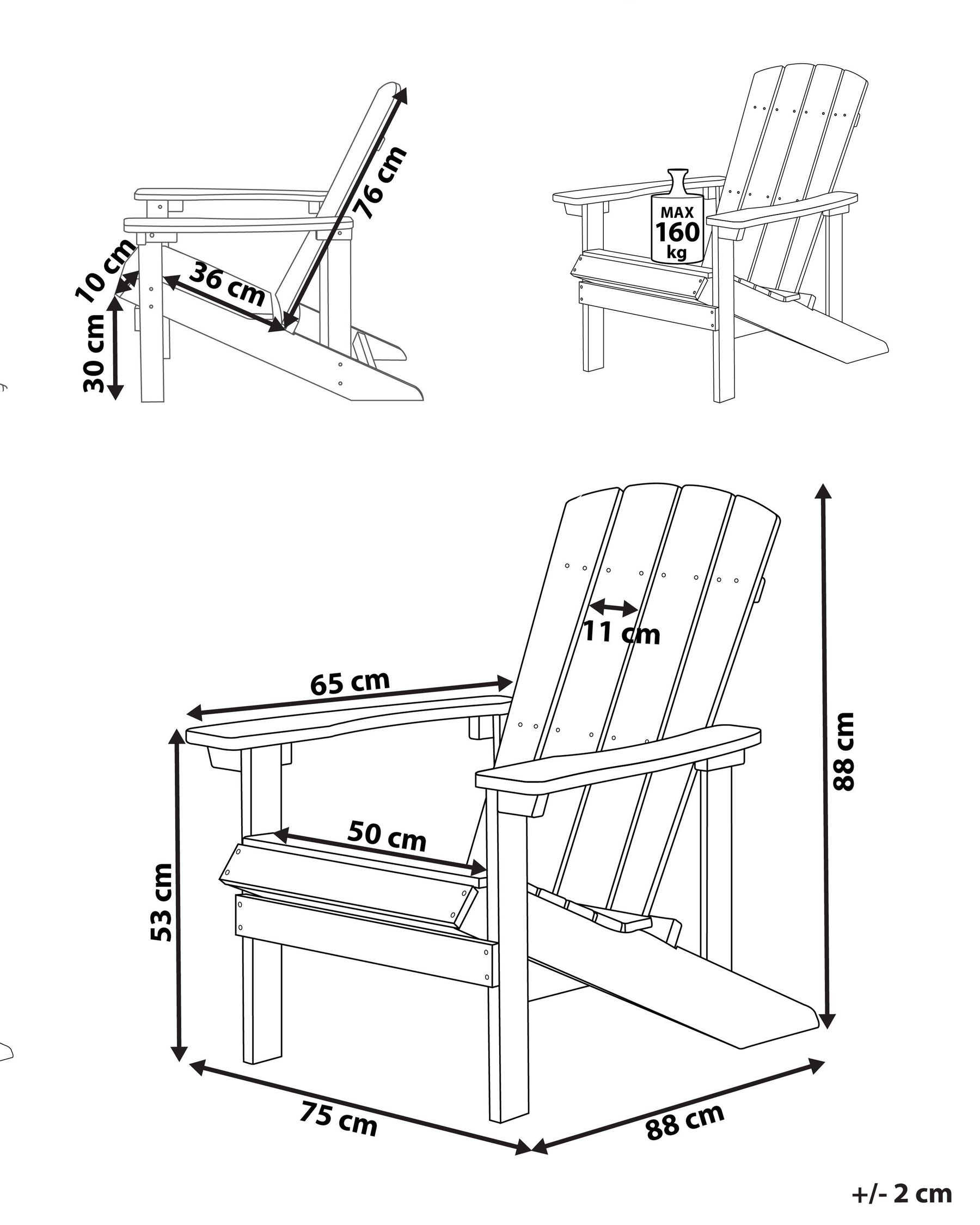 Gartenstuhl ADIRONDACK Türkis_728549