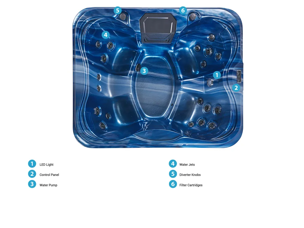 Outdoor Hot Tub with LED ARCELIA Blue_825438