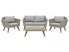 Garden Lounge Set with Table 4 Seater VITTORIA PE Rattan Grey