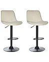 Set mit 2 Barstühlen DUBROVNIK drehbar Samtstoff Hellbeige