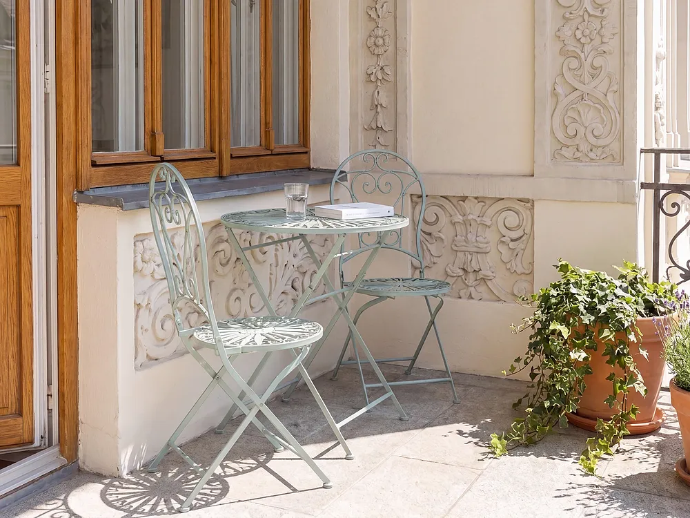 Outdoor Bistrotisch klappbar TRENTO 70 cm 70 cm Metall Hellgrün_1155087