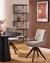 Esszimmerstuhl 2er Set drehbar DORRIS Stoff Taupe
