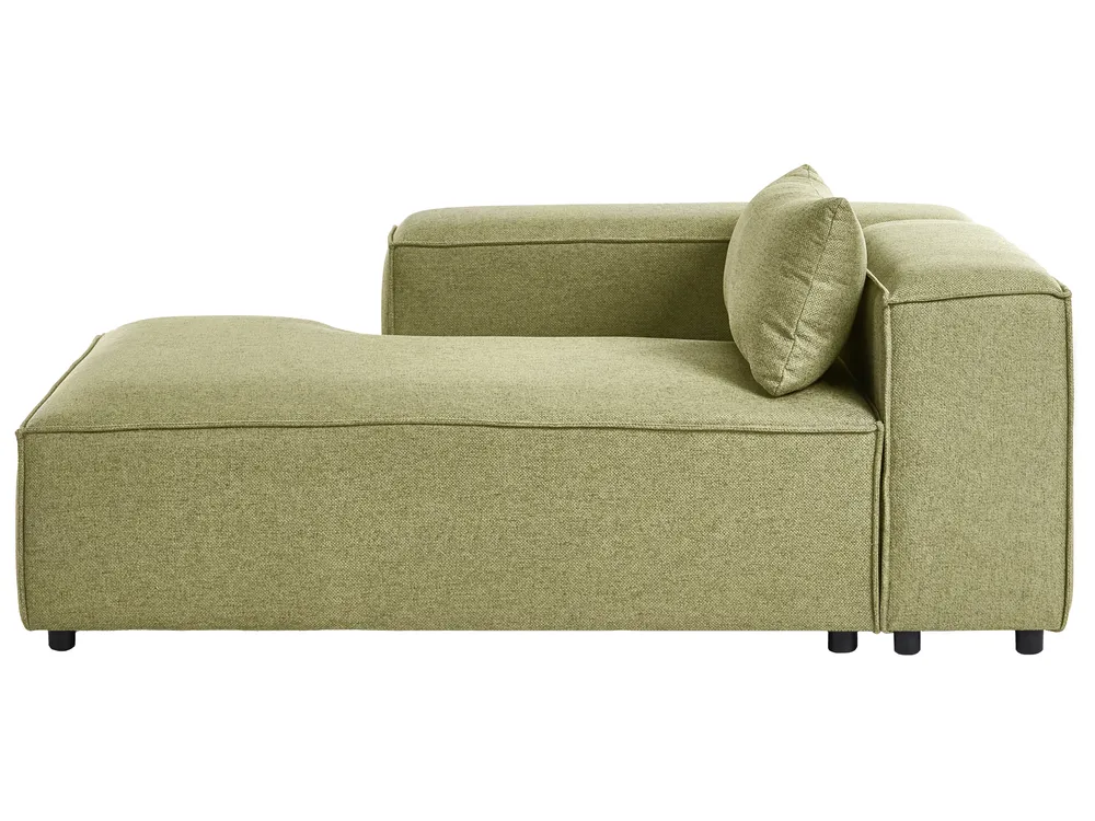 Rechtsseitige Chaiselongue BRANDE Stoff Hellgrün
