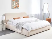 Bett mit Stauraum BLAGNAC Bouclé Hellbeige 180 x 200 cm_960651