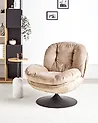 Drehsessel NOLVIK Samtstoff Beige