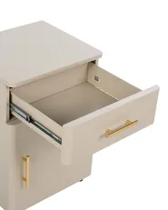 Nachttisch mit 1 Schublade OMBURA Metall Beige_1082512