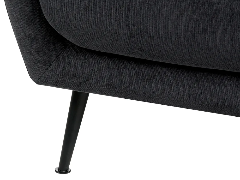 Sofa Set 3-Sitzer EIBY Chenillegewebe Schwarz_1004401