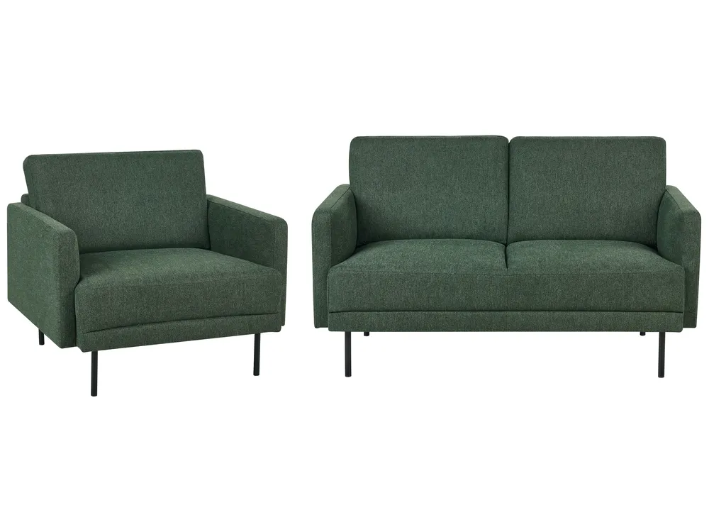 Sofa Set 3-Sitzer BREDA Stoff Grün
