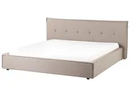Bed Faux Linen LESTRE 180 x 200 cm (EU Super King) Taupe_960044
