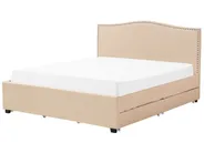 Bett mit Schubladen MONTPELLIER Stoff Beige 180 x 200 cm_754259