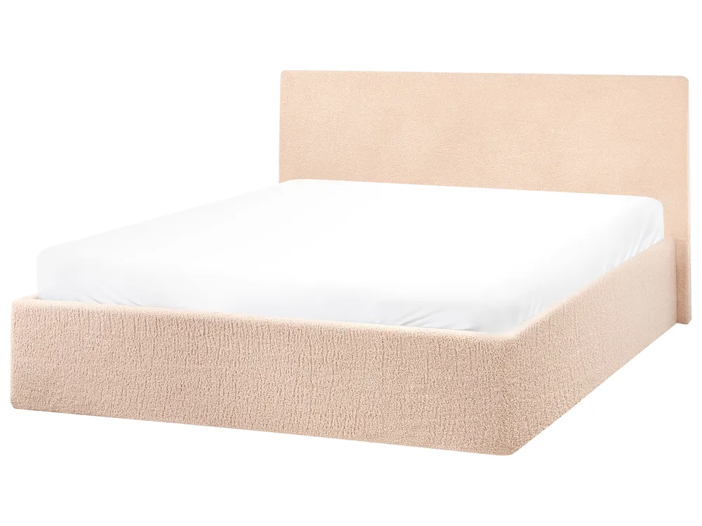 Bett mit Stauraum ORBEY Bouclé Beige 120 x 200 cm_1060990