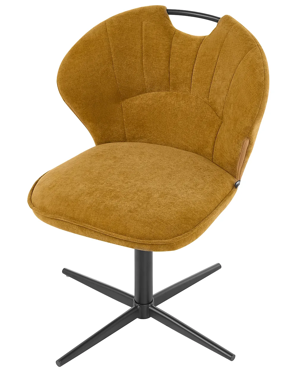 Set of 2 Chairs Swivel WORCESTER Chenille Mustard_1156582