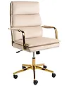 Office Chair VAMURE Velvet Light Beige