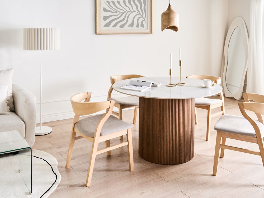 Esstisch ALBINA Weißer Marmor 120 cm 120 cm