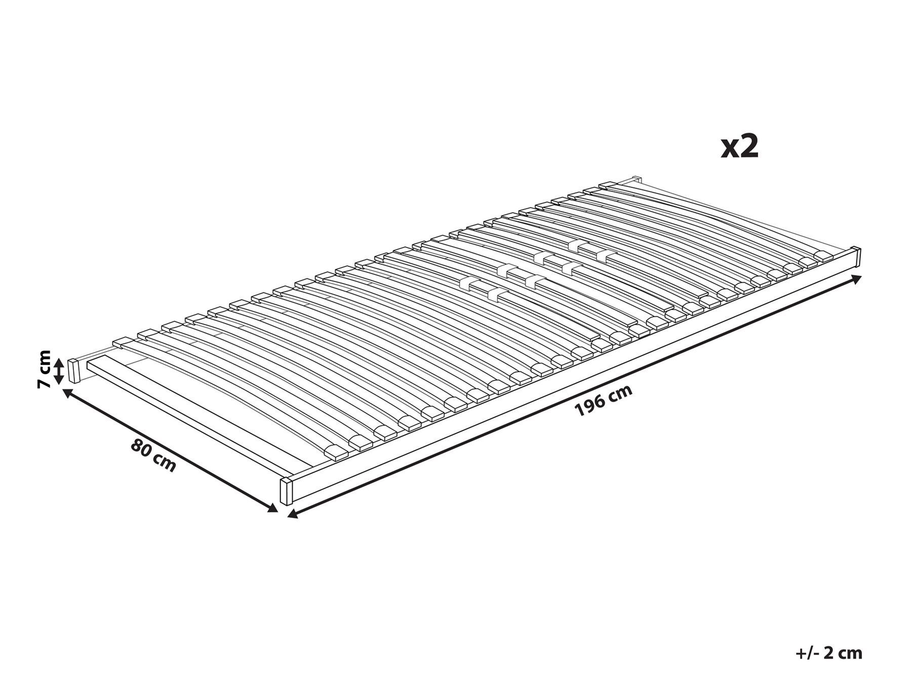 Slatted Bed Base VOUZIERS 160 x 200 cm (EU King Size)_932808