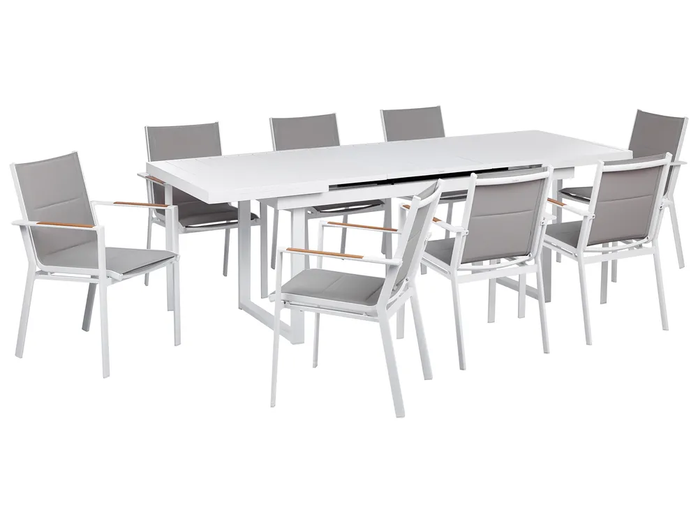 Gartenmöbel Set 8-Sitzer VALCANETTO/BUSSETO Metall Grau
