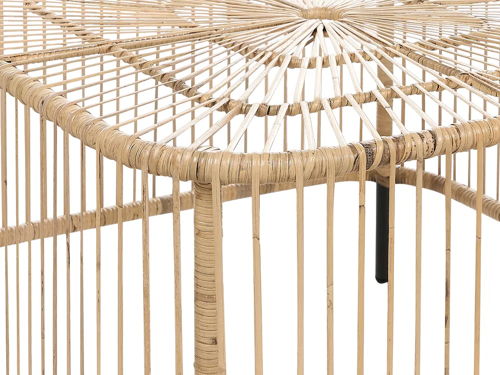 Lounge Set mit Tisch 3-Sitzer MARATEA/CESENATICO Rattan Naturfarben_878470