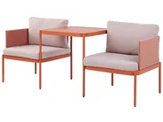 Ensemble de salon de jardin avec table 2 places TERRACINA Métal Orange_826670